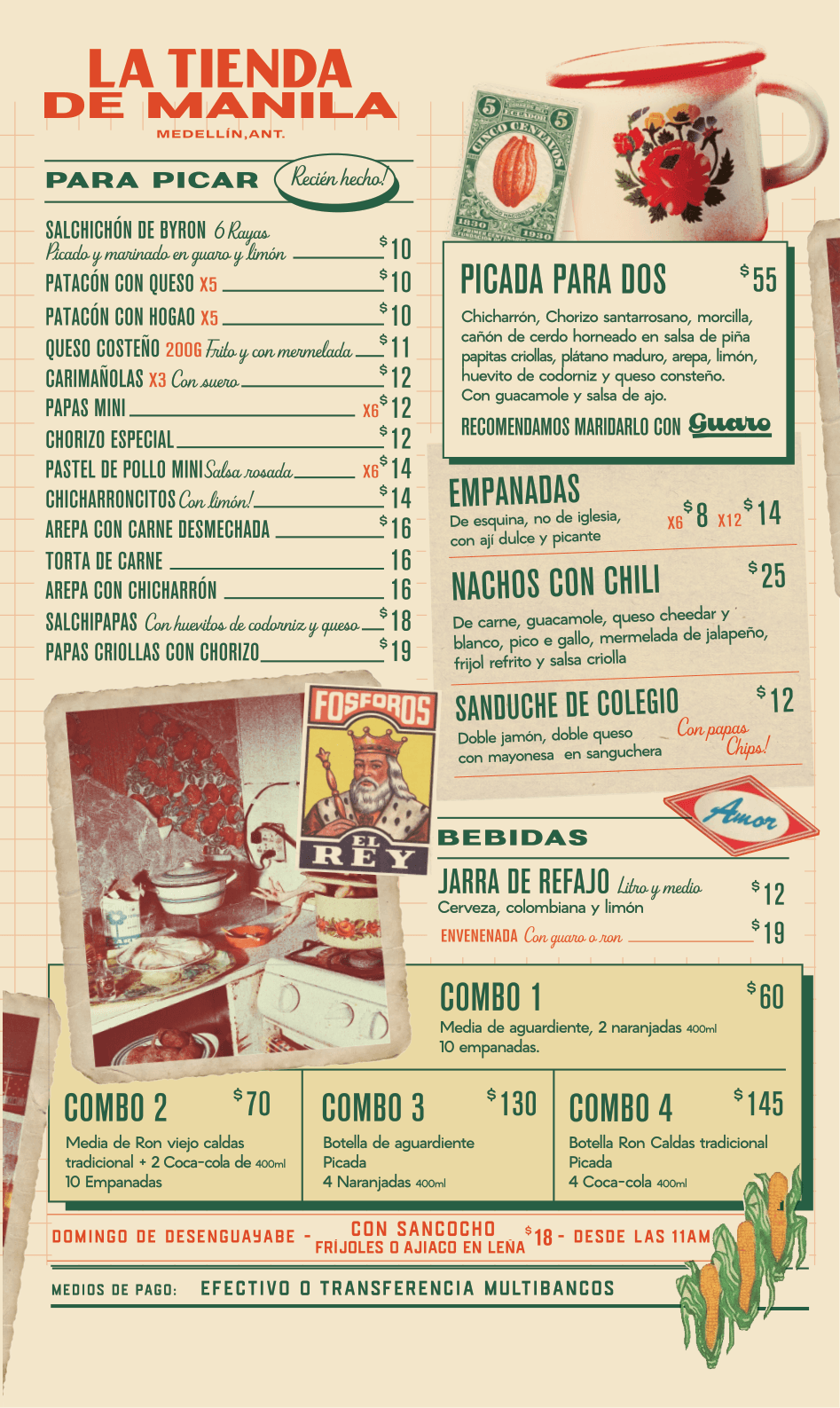 Menú La Tienda de Manila